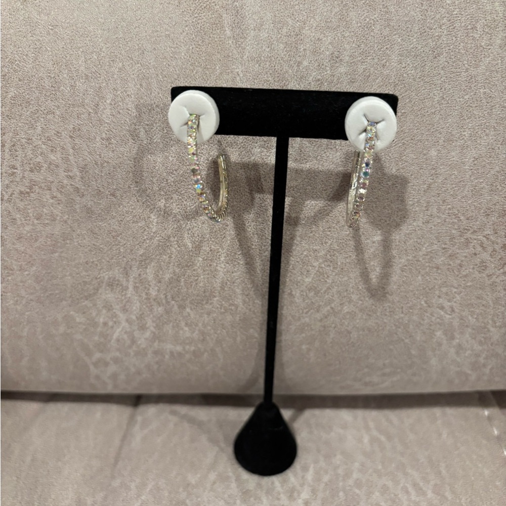 Costume Jewelry: Elegant Silver Hoop Earrings
